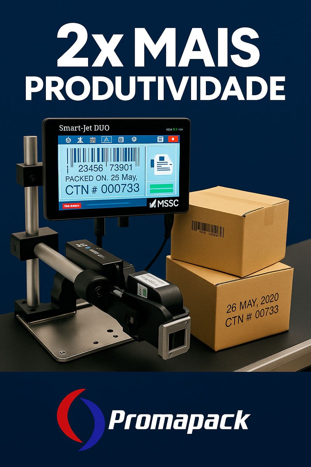 Datador SmartJet DUO com cabeçotes duplos em operação